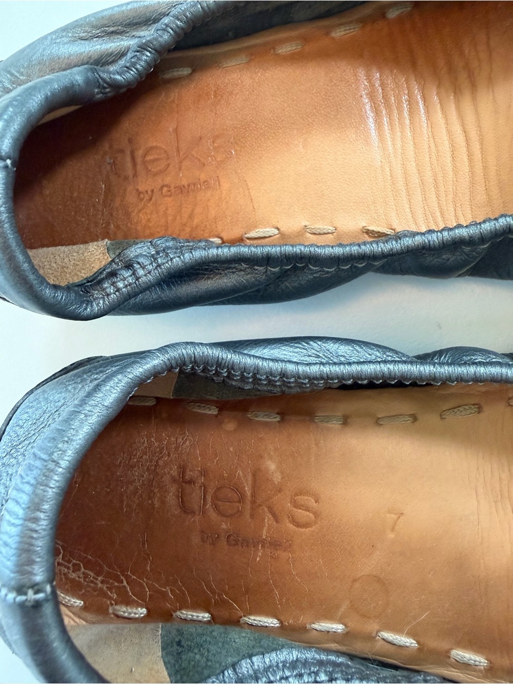 Tieks Gunmetal Silver Leather Ballet Flats Foldable Travel Shoes Women’s 7 - Picture 17 of 17